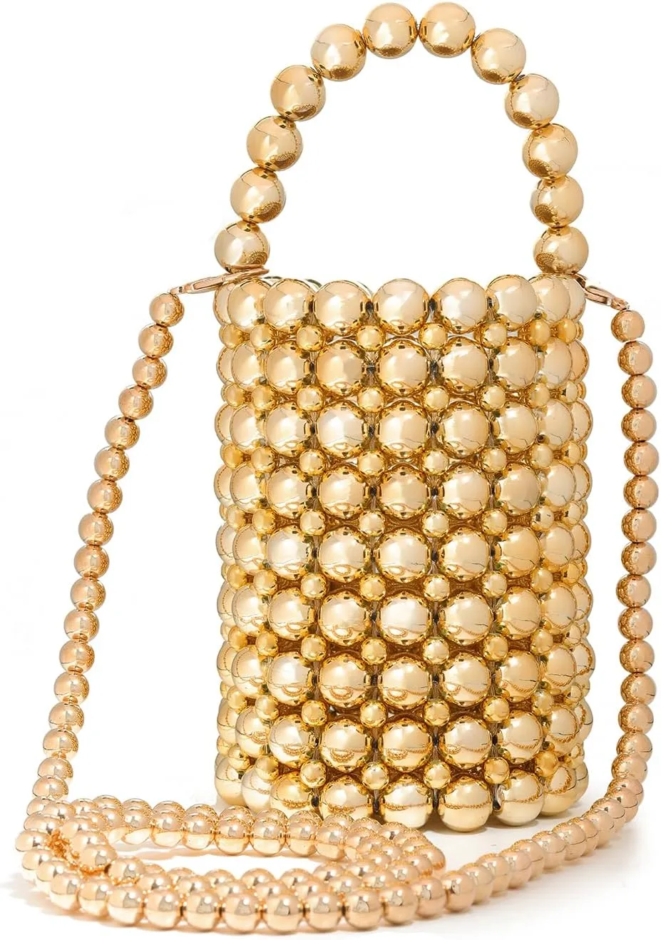 Multicolor Hand Beaded Handheld Crossbody Women's Evening Bag Bucket Bag