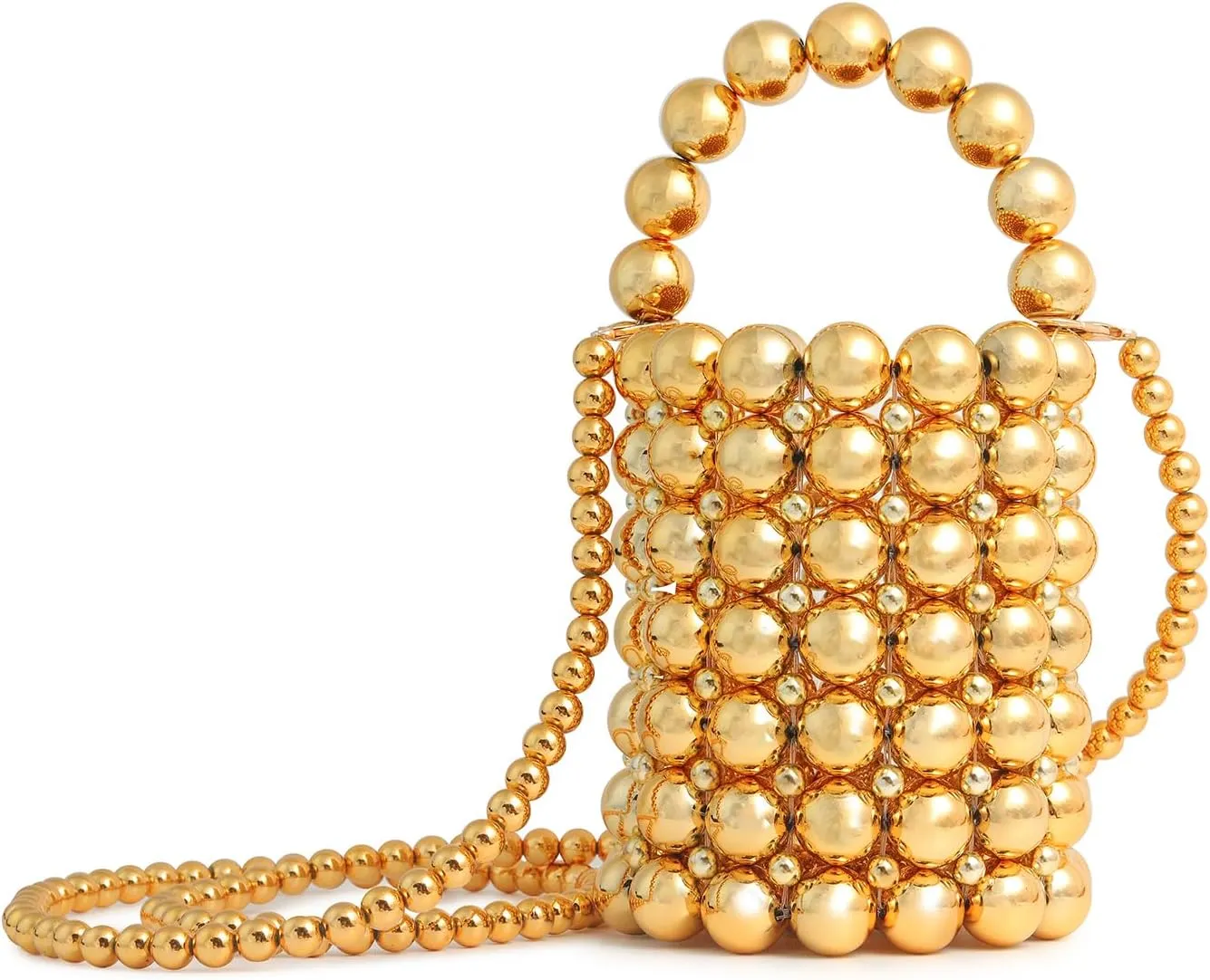 Multicolor Hand Beaded Handheld Crossbody Women's Evening Bag Bucket Bag