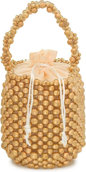 Multicolor Hand Beaded Handheld Crossbody Women's Evening Bag Bucket Bag
