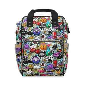Multifunctional Backpack - Funky Graffiti Pattern