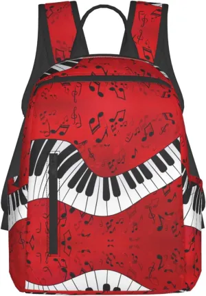 Music Note Piano print Simple lightweight casual backpack travel bag backpack for men and women