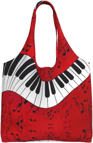 Music Note Piano print Women Shoulder Canvas Tote Handbag Work Bag for Women Lady Casual Tote's Handbag