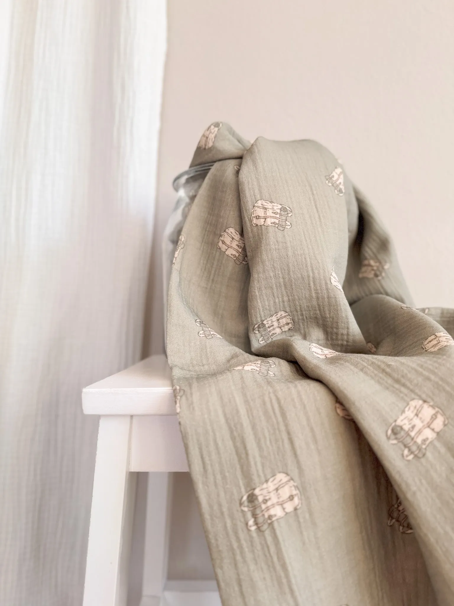 Muslin / olive boho backpacks