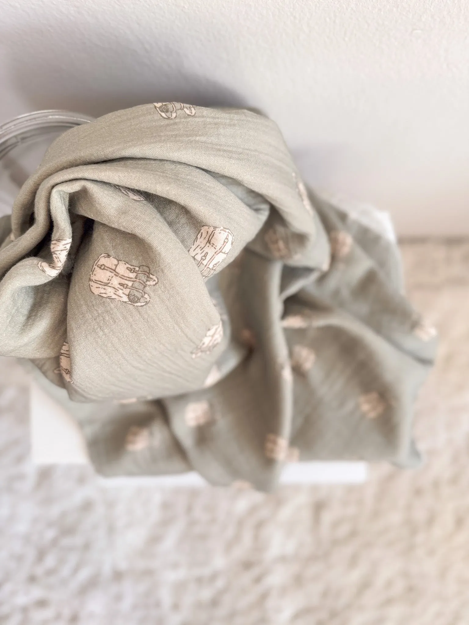Muslin / olive boho backpacks