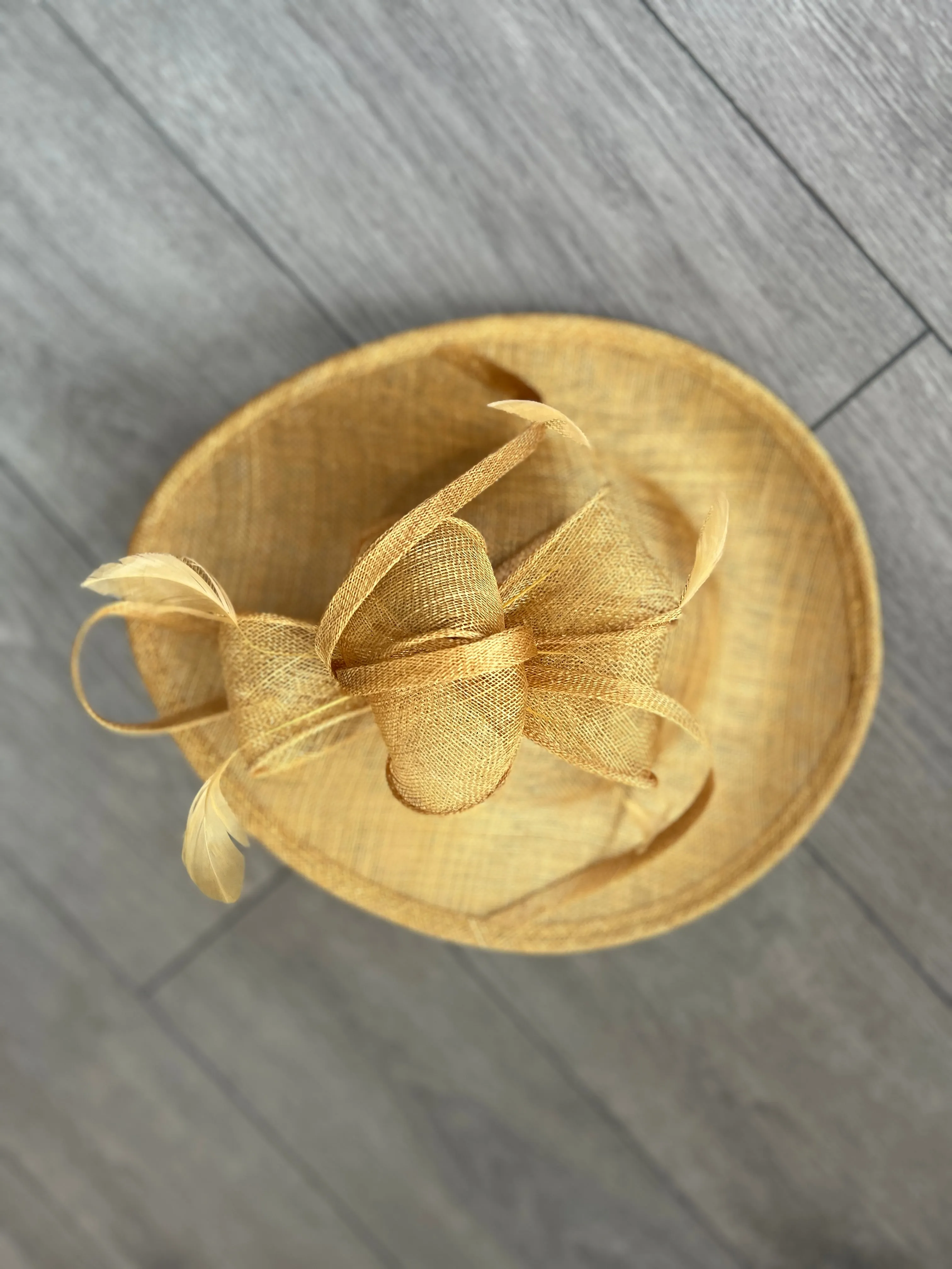 Mustard Teardrop Disc Fascinator