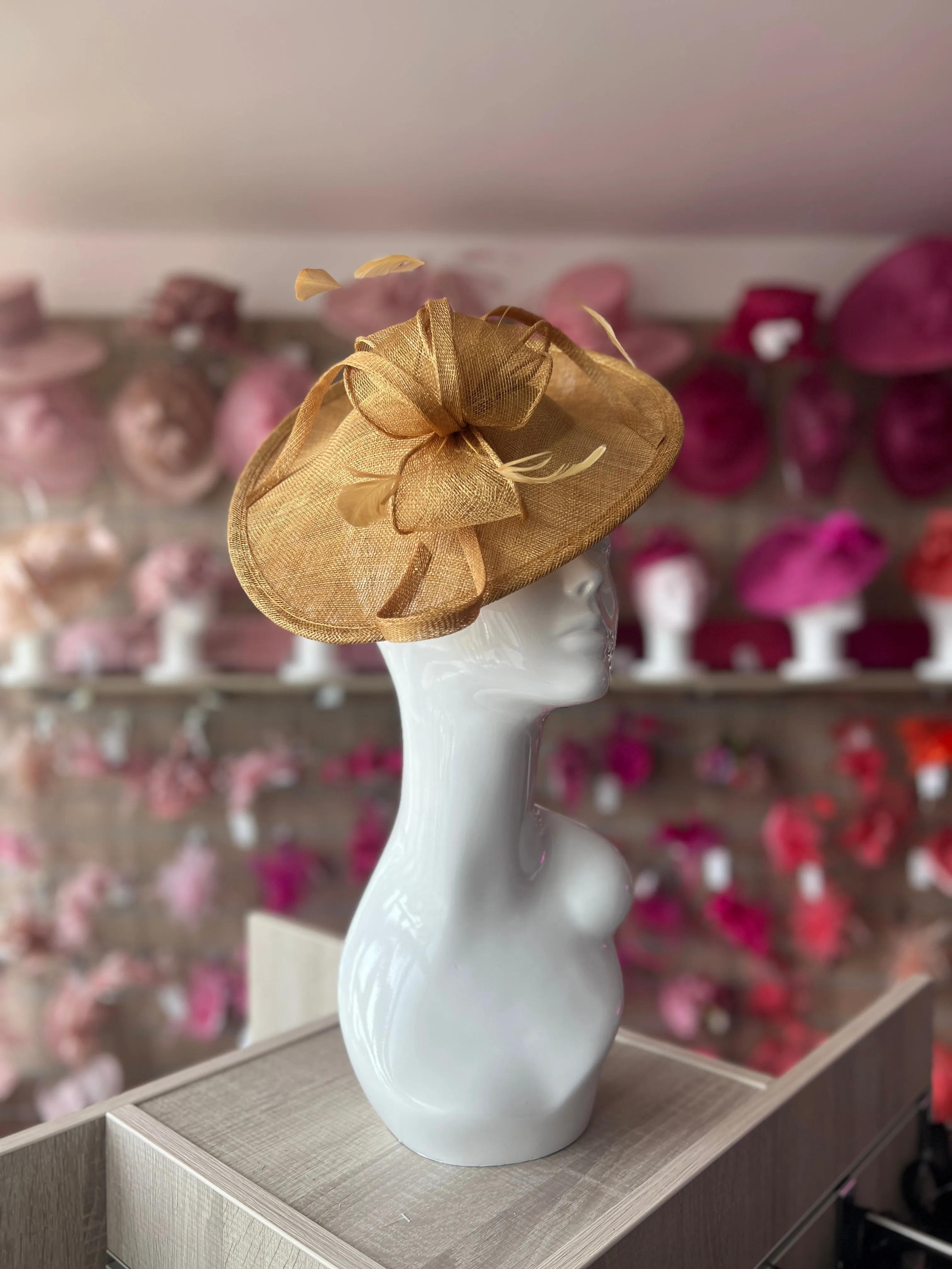 Mustard Teardrop Disc Fascinator