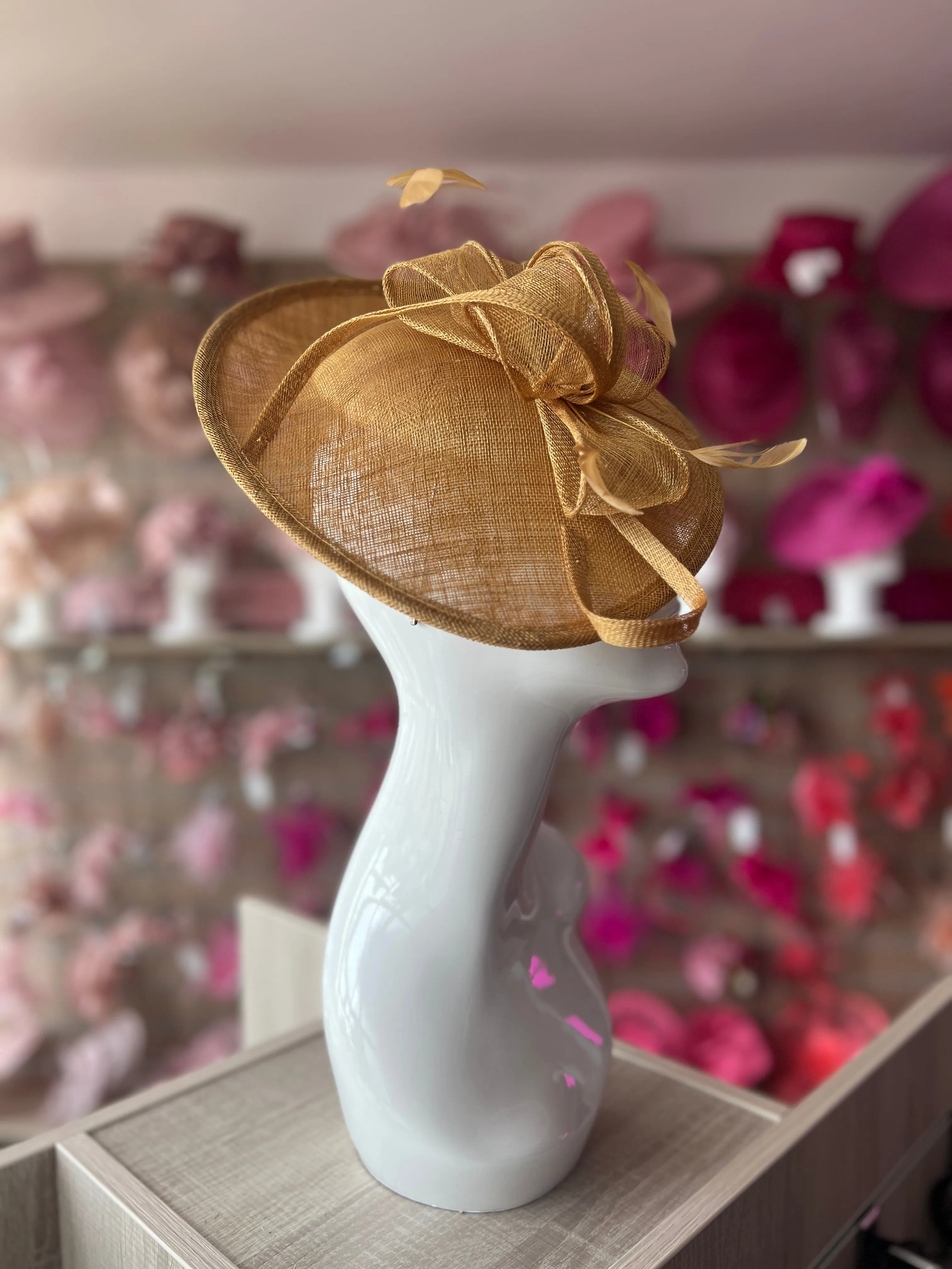 Mustard Teardrop Disc Fascinator