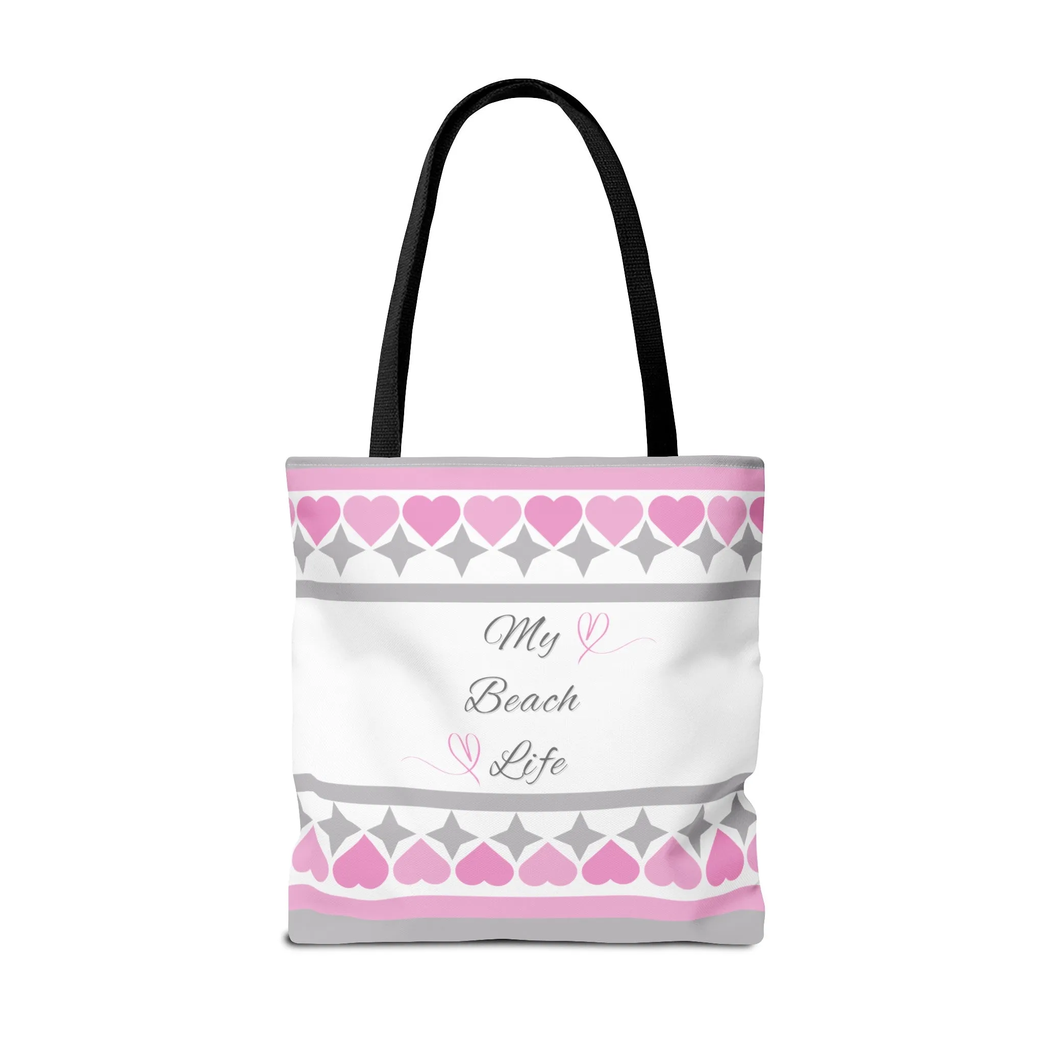 My beach life gray and pink Tote Bag (AOP)