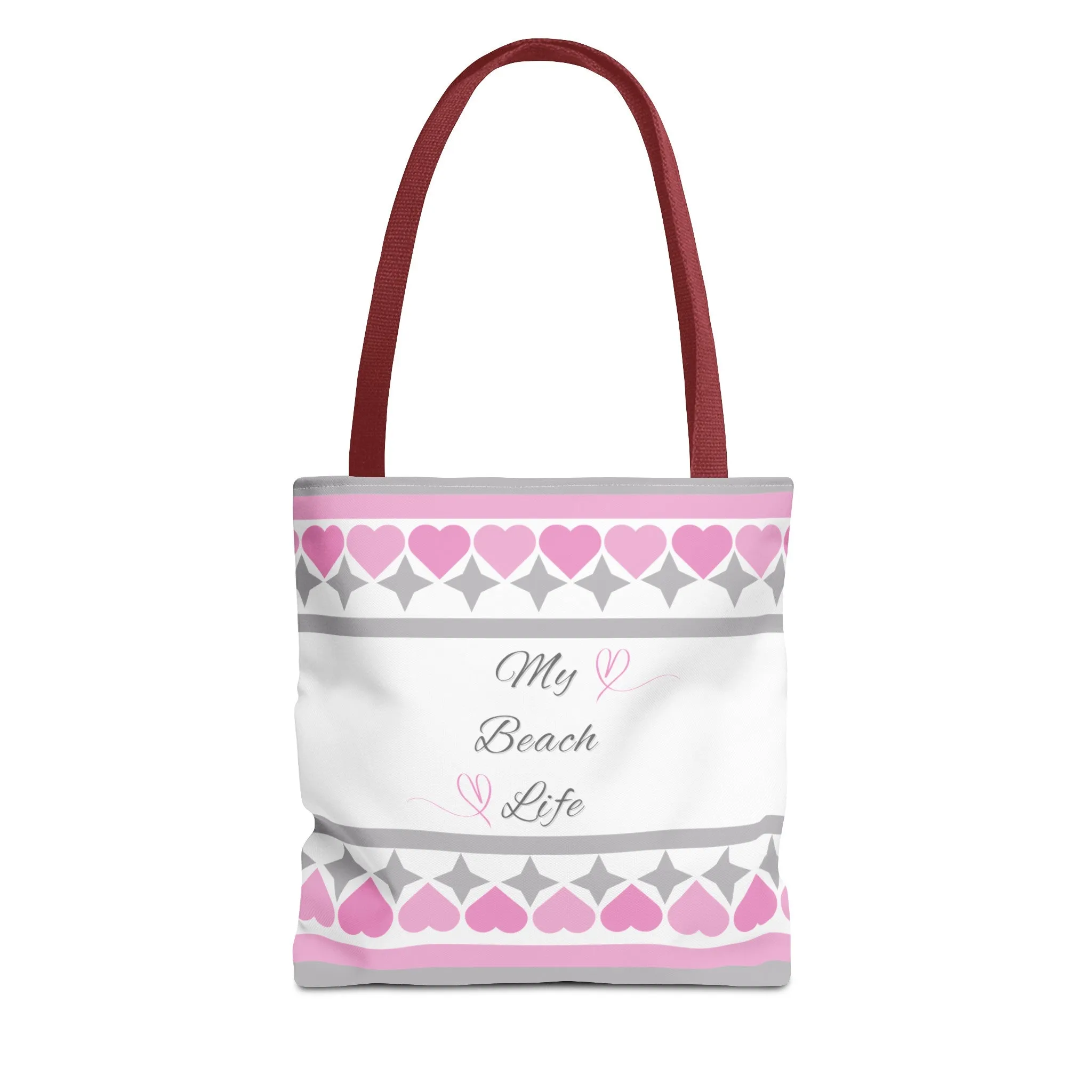 My beach life gray and pink Tote Bag (AOP)