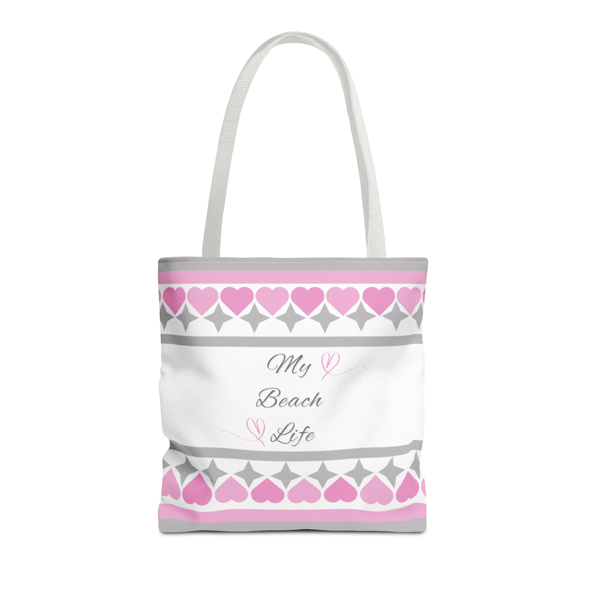 My beach life gray and pink Tote Bag (AOP)