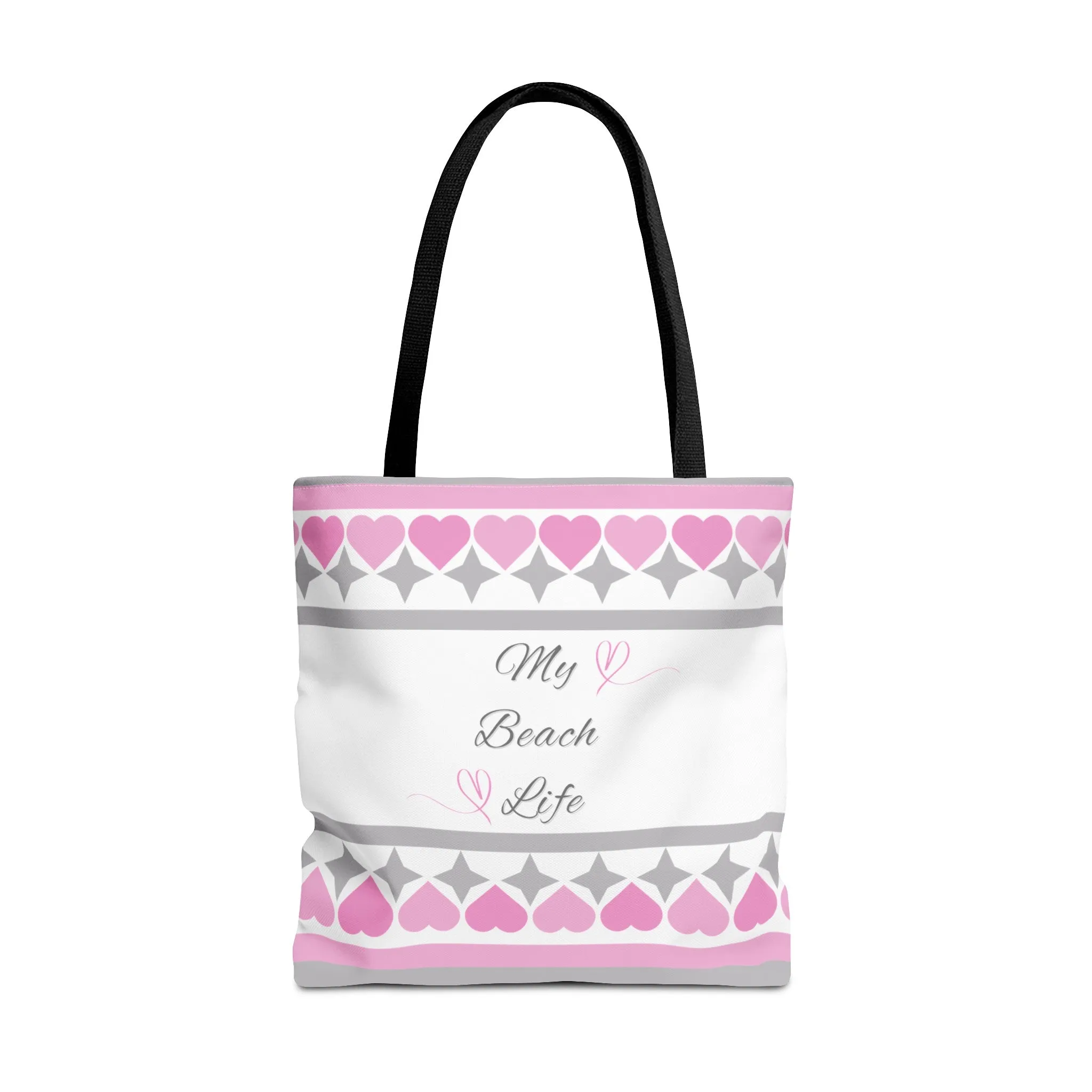 My beach life gray and pink Tote Bag (AOP)