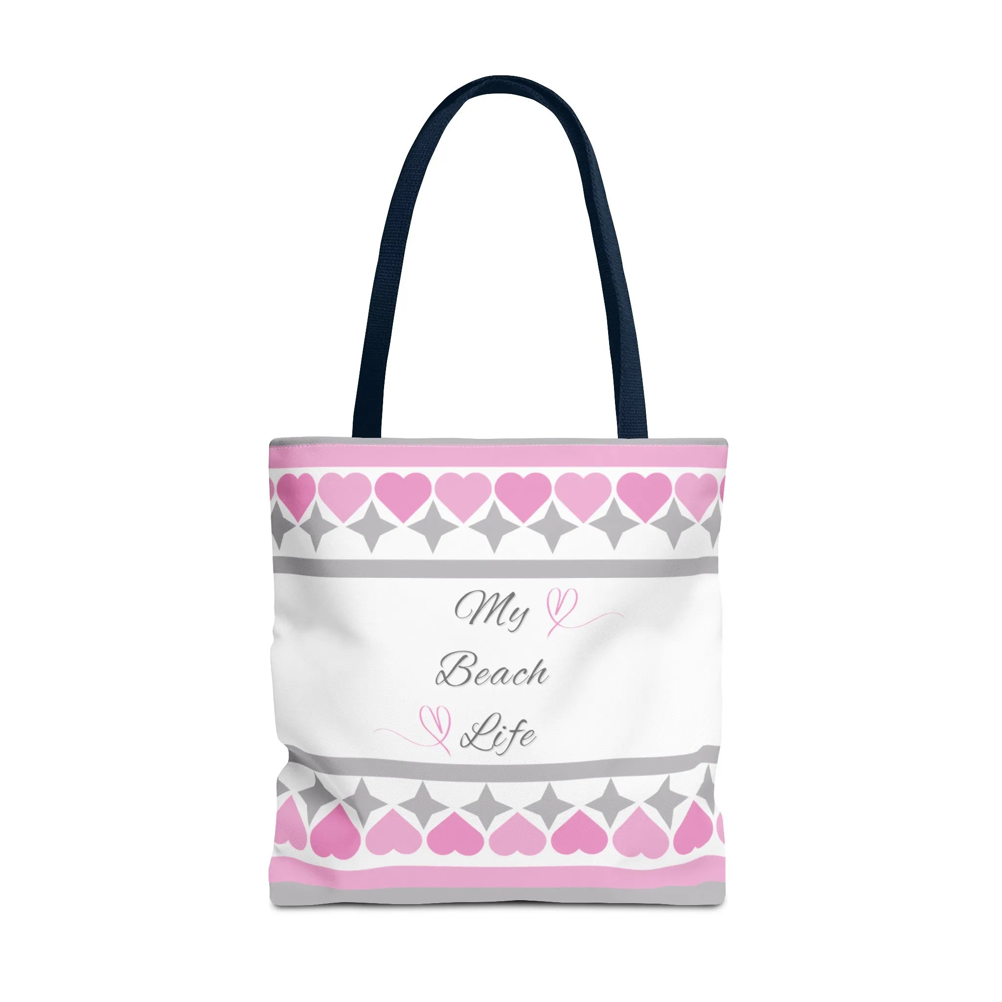 My beach life gray and pink Tote Bag (AOP)