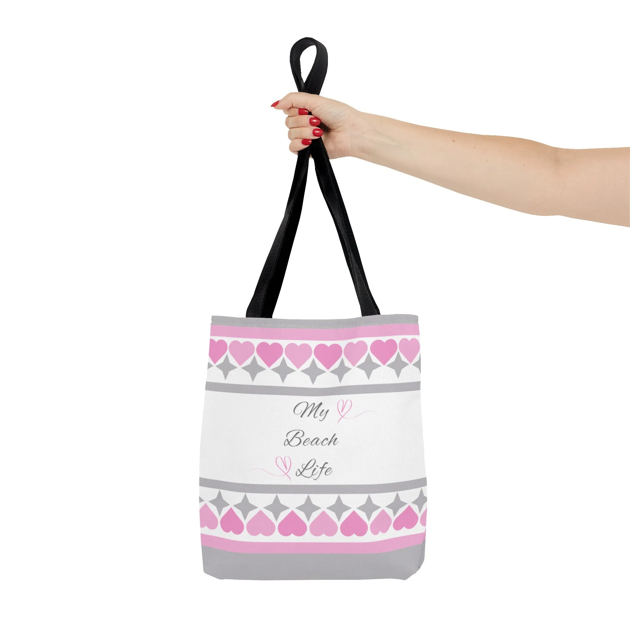 My beach life gray and pink Tote Bag (AOP)
