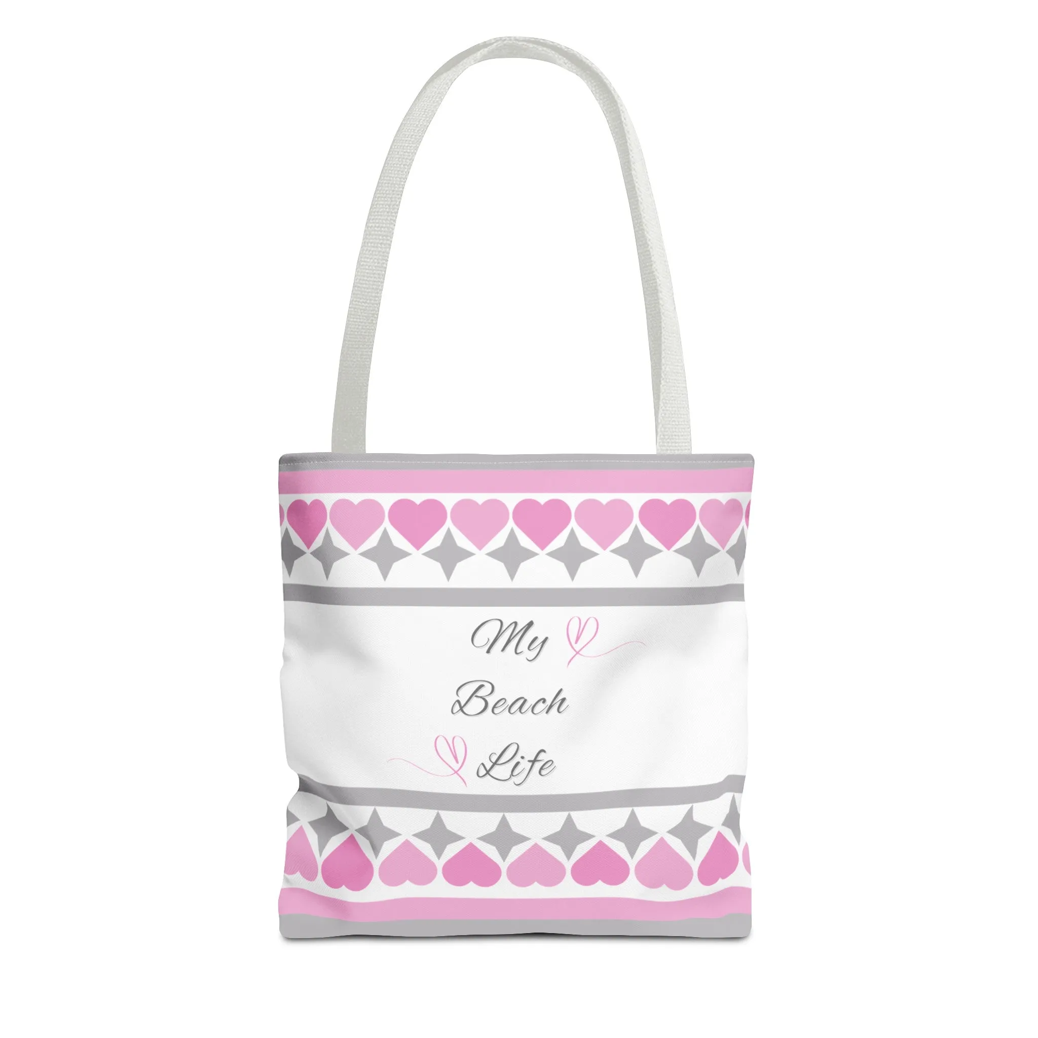 My beach life gray and pink Tote Bag (AOP)