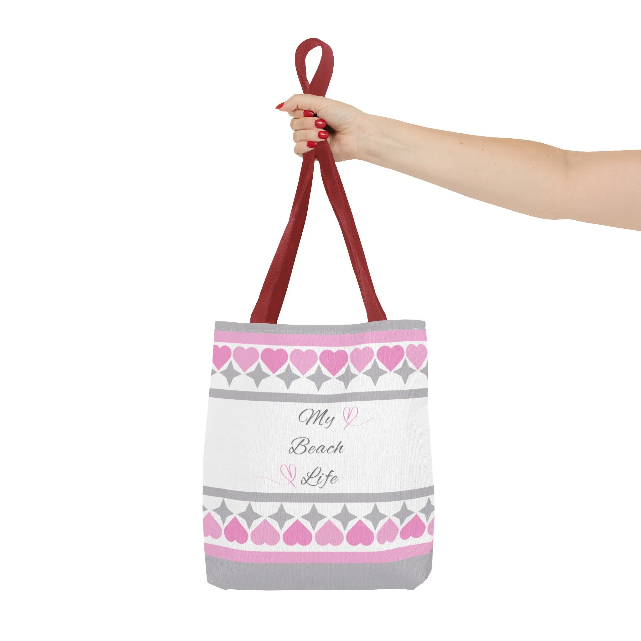 My beach life gray and pink Tote Bag (AOP)