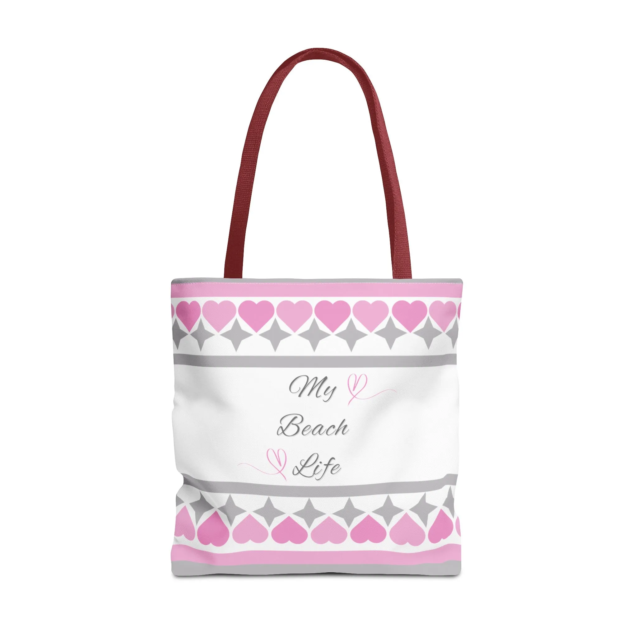 My beach life gray and pink Tote Bag (AOP)
