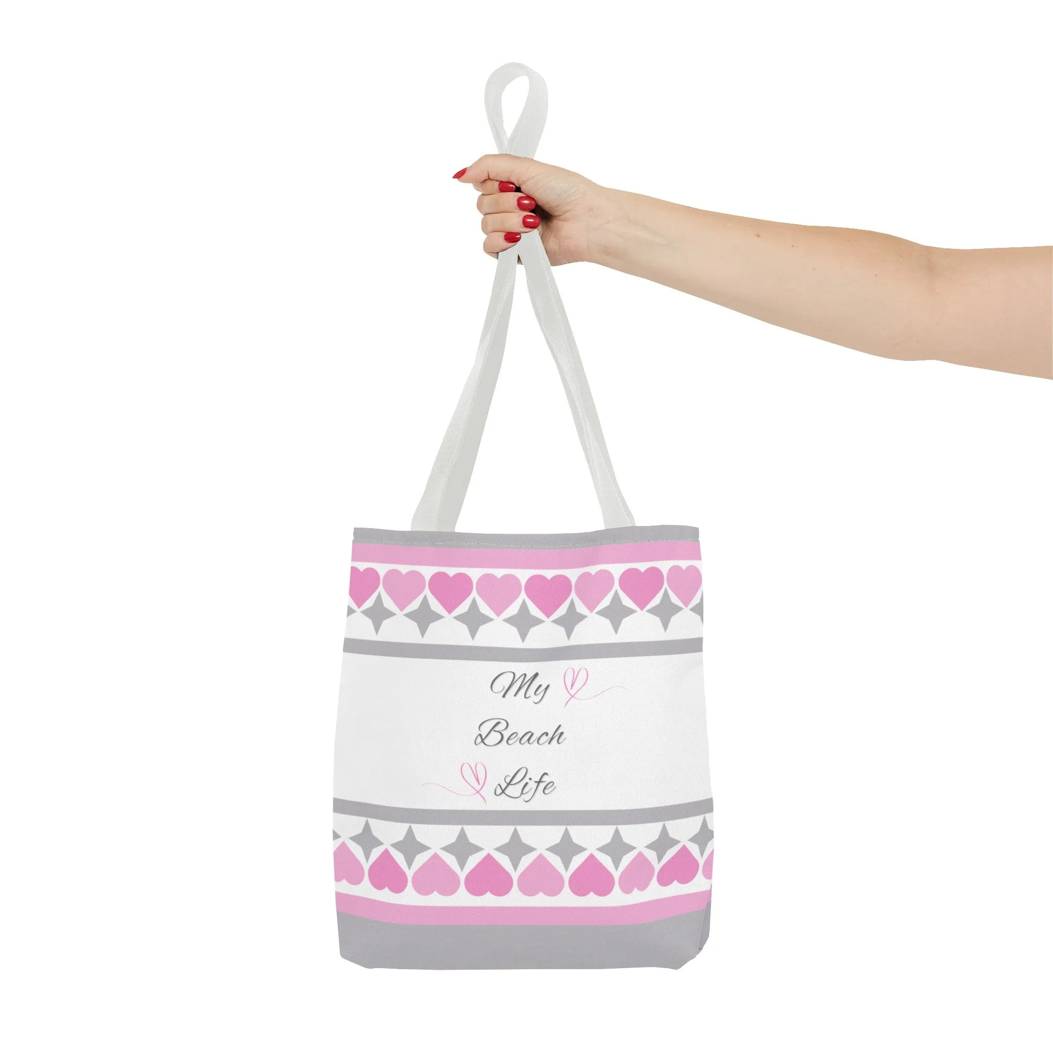 My beach life gray and pink Tote Bag (AOP)