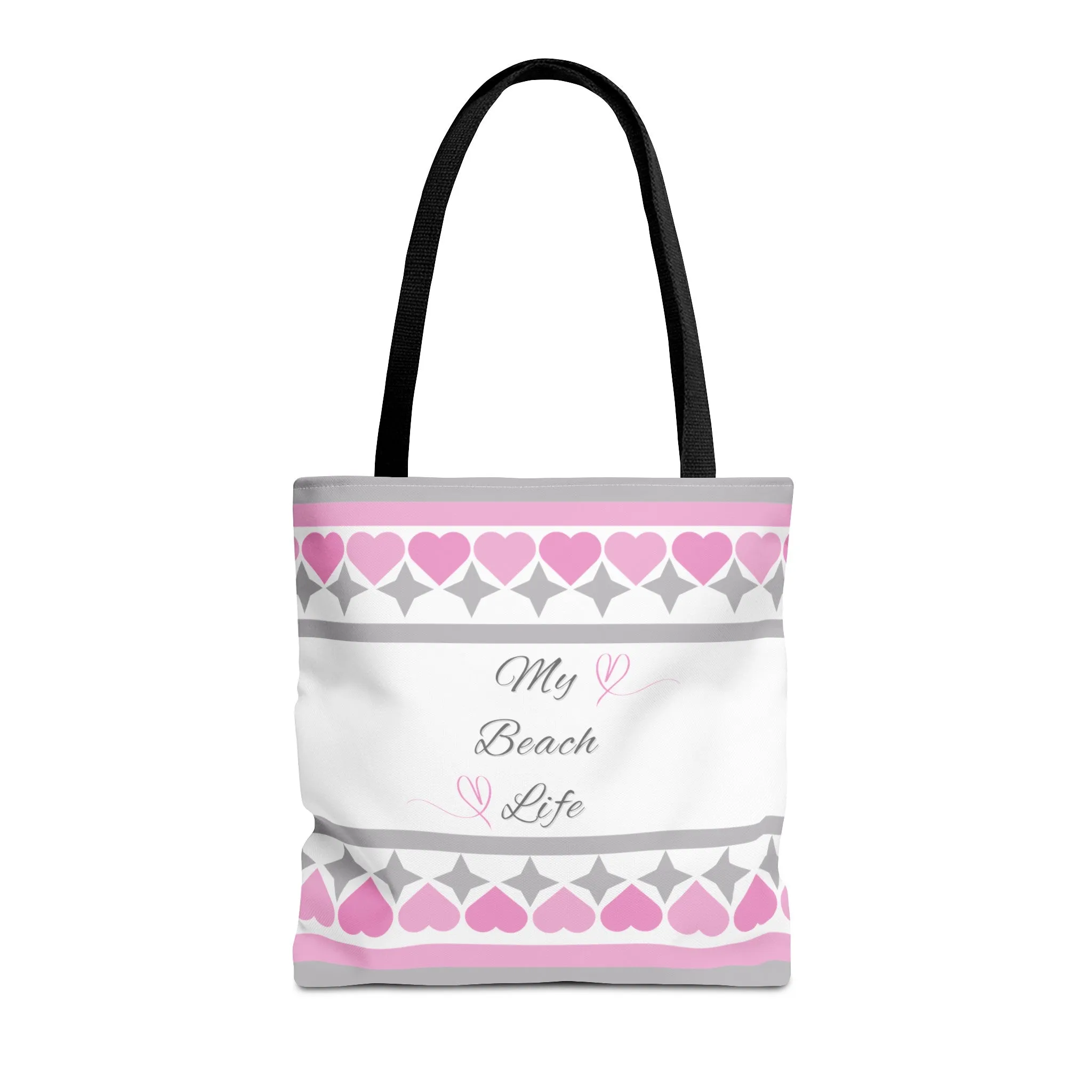 My beach life gray and pink Tote Bag (AOP)