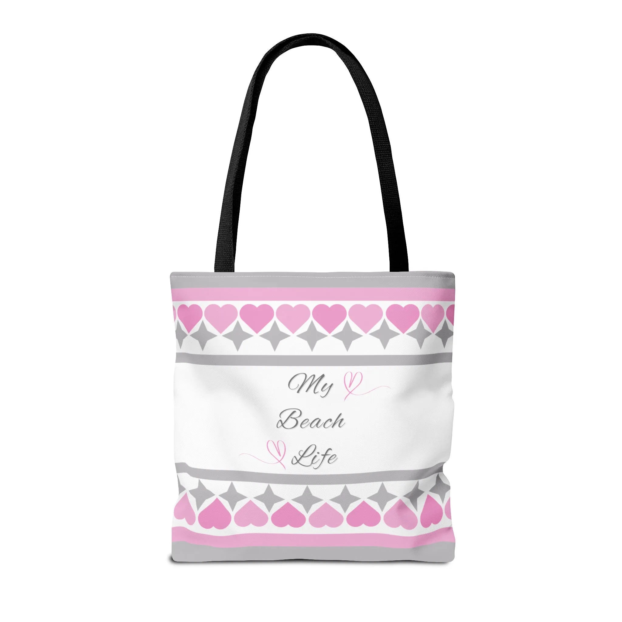My beach life gray and pink Tote Bag (AOP)
