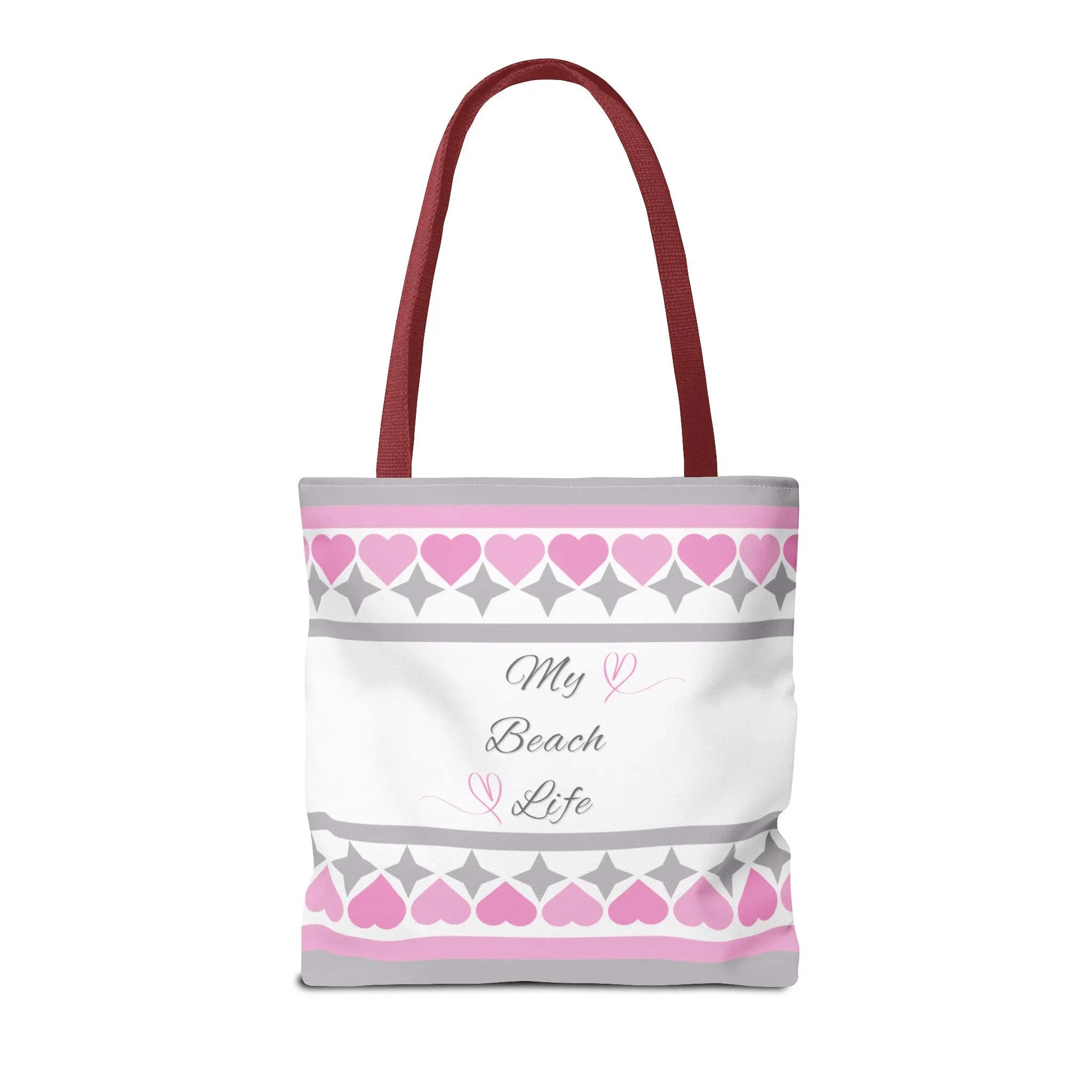 My beach life gray and pink Tote Bag (AOP)