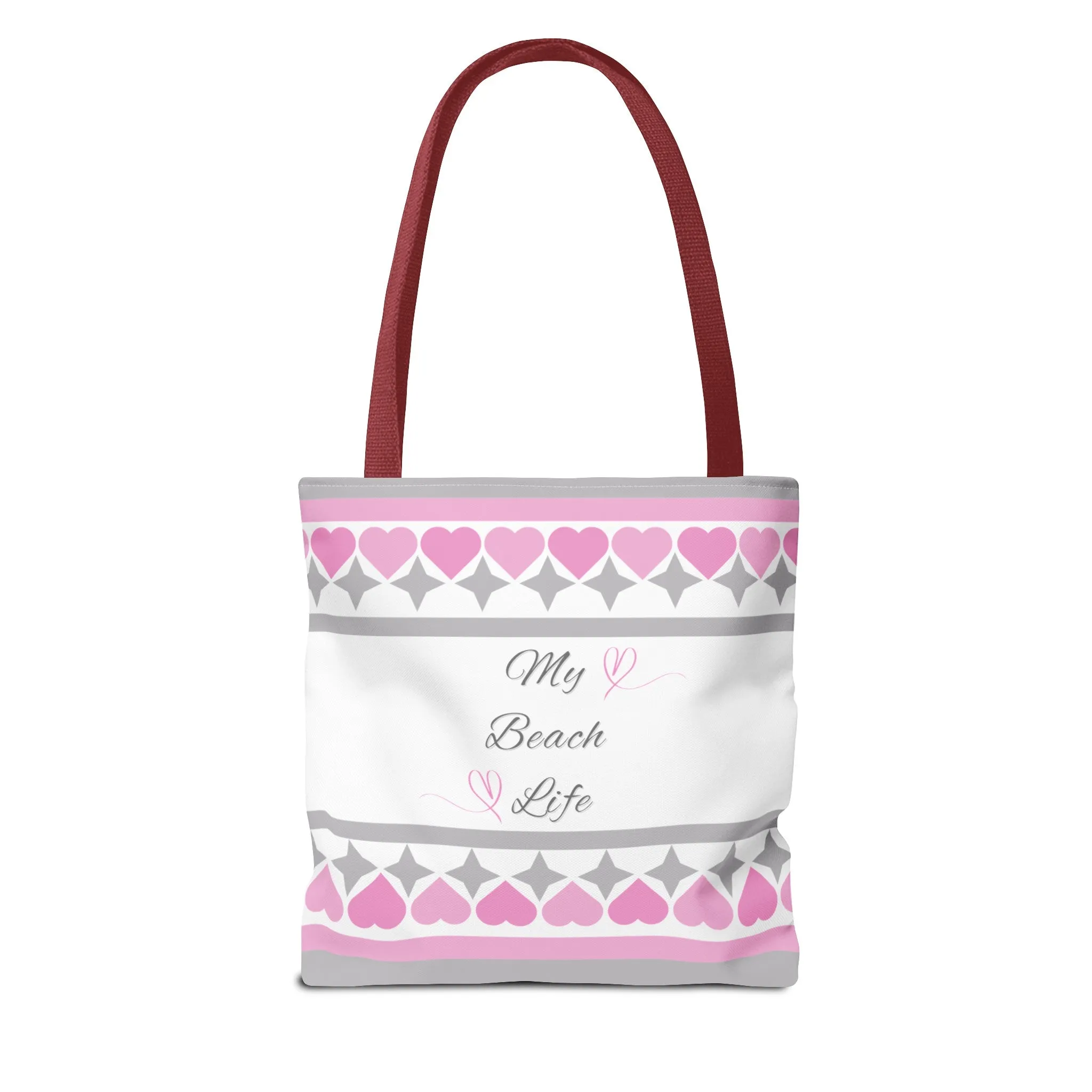 My beach life gray and pink Tote Bag (AOP)