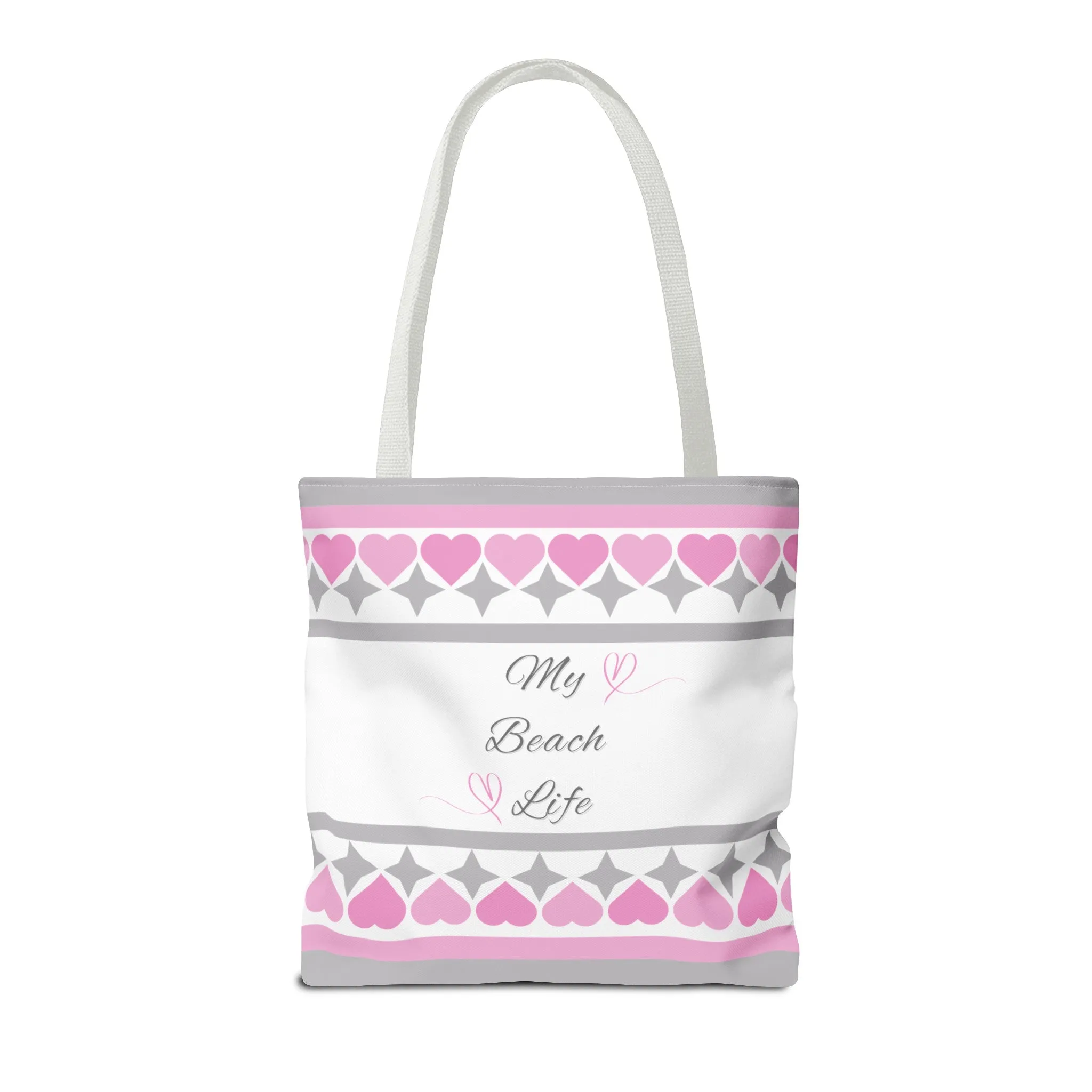 My beach life gray and pink Tote Bag (AOP)