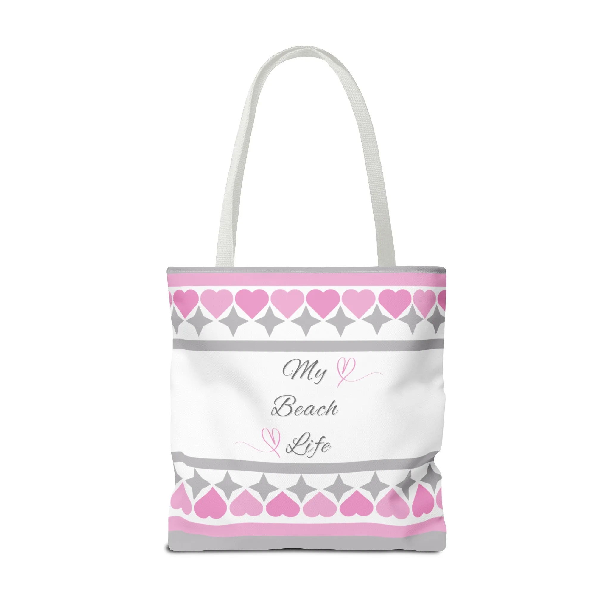 My beach life gray and pink Tote Bag (AOP)