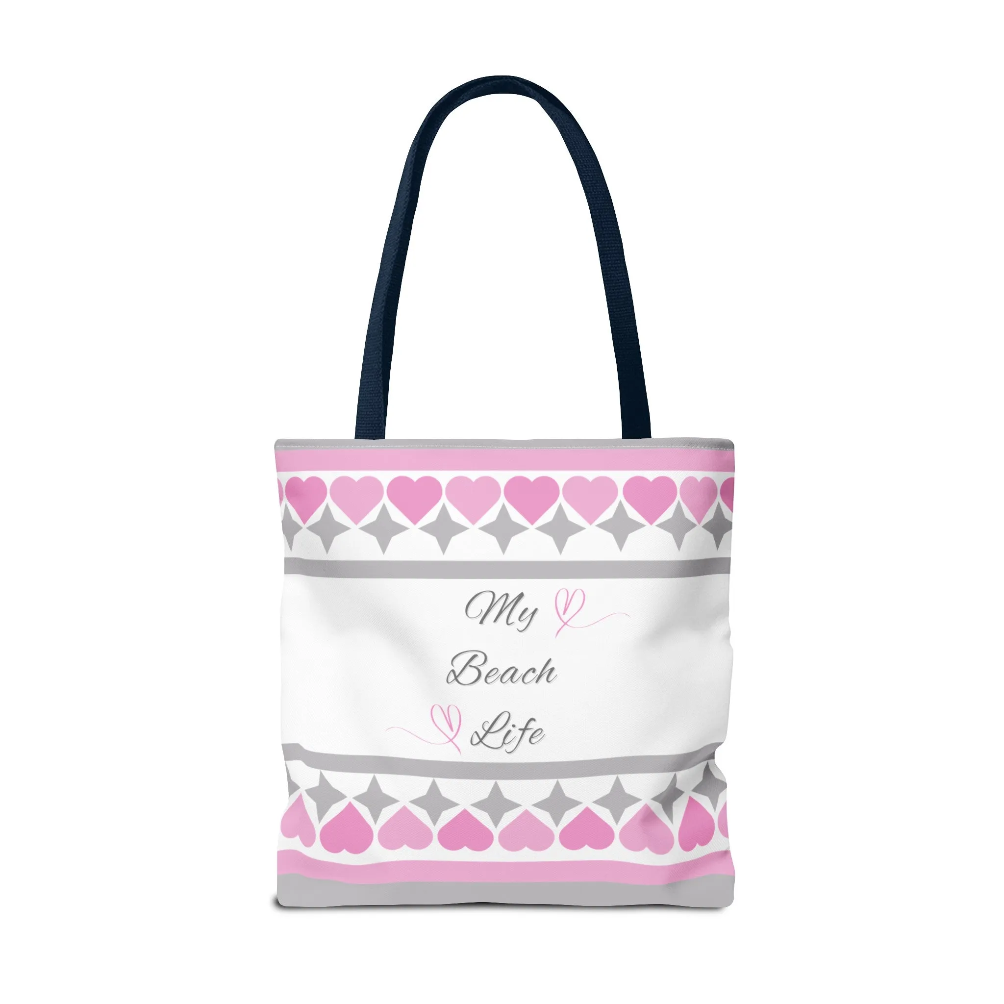 My beach life gray and pink Tote Bag (AOP)