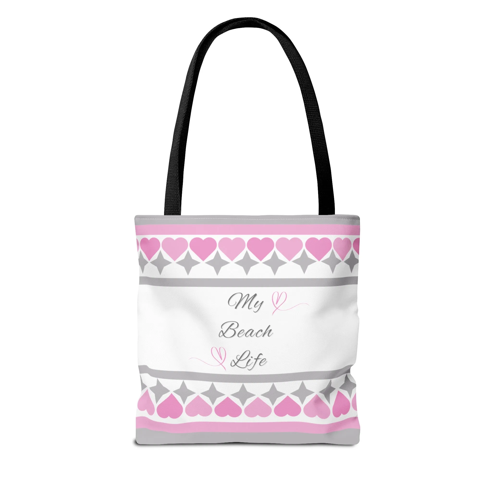 My beach life gray and pink Tote Bag (AOP)