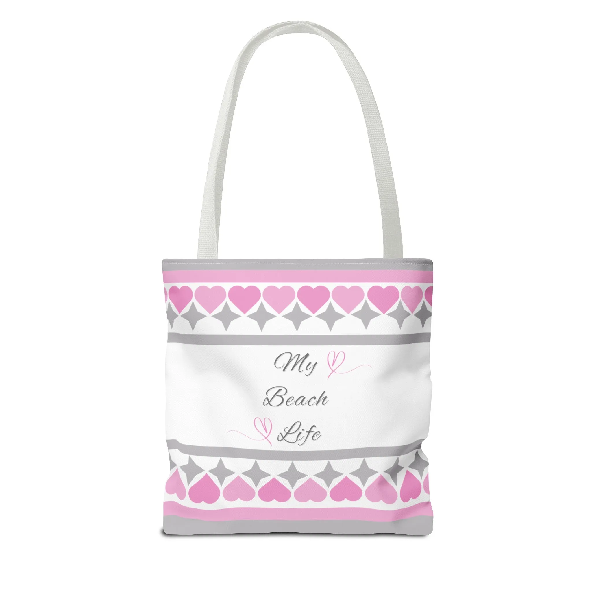 My beach life gray and pink Tote Bag (AOP)