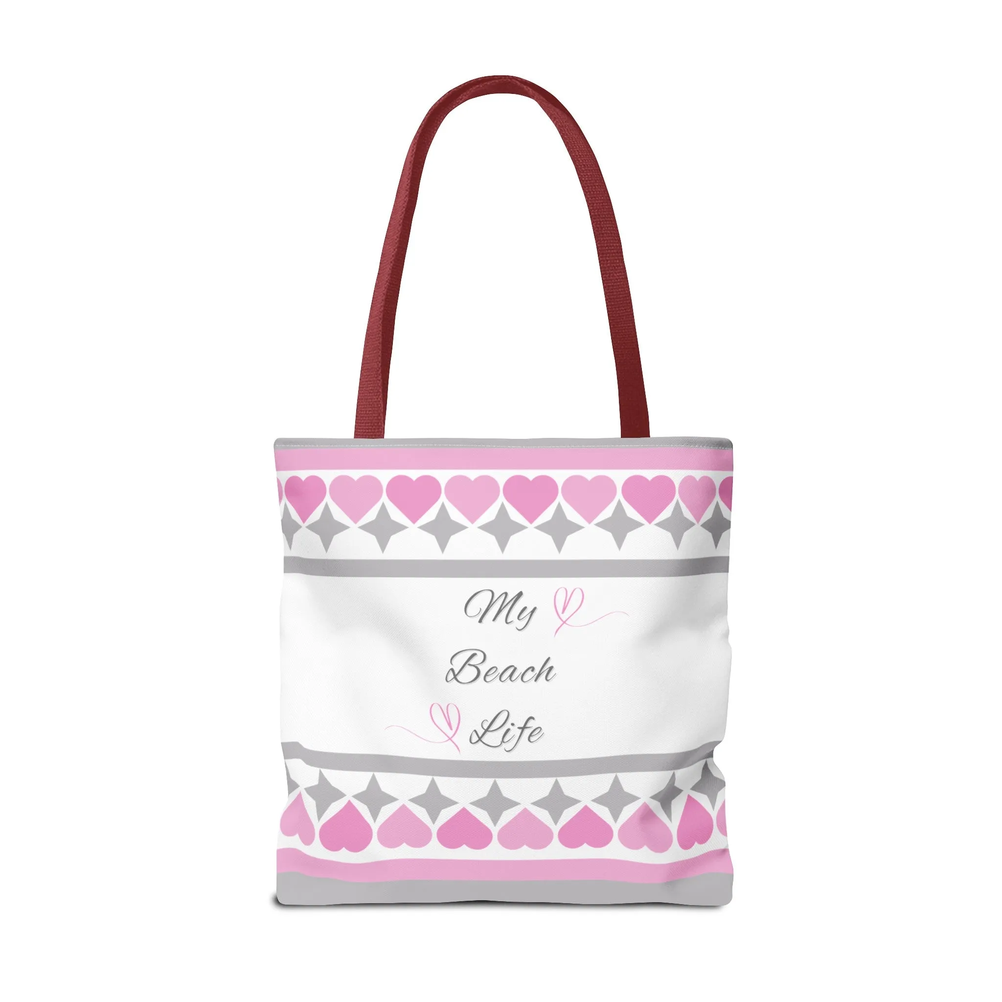 My beach life gray and pink Tote Bag (AOP)