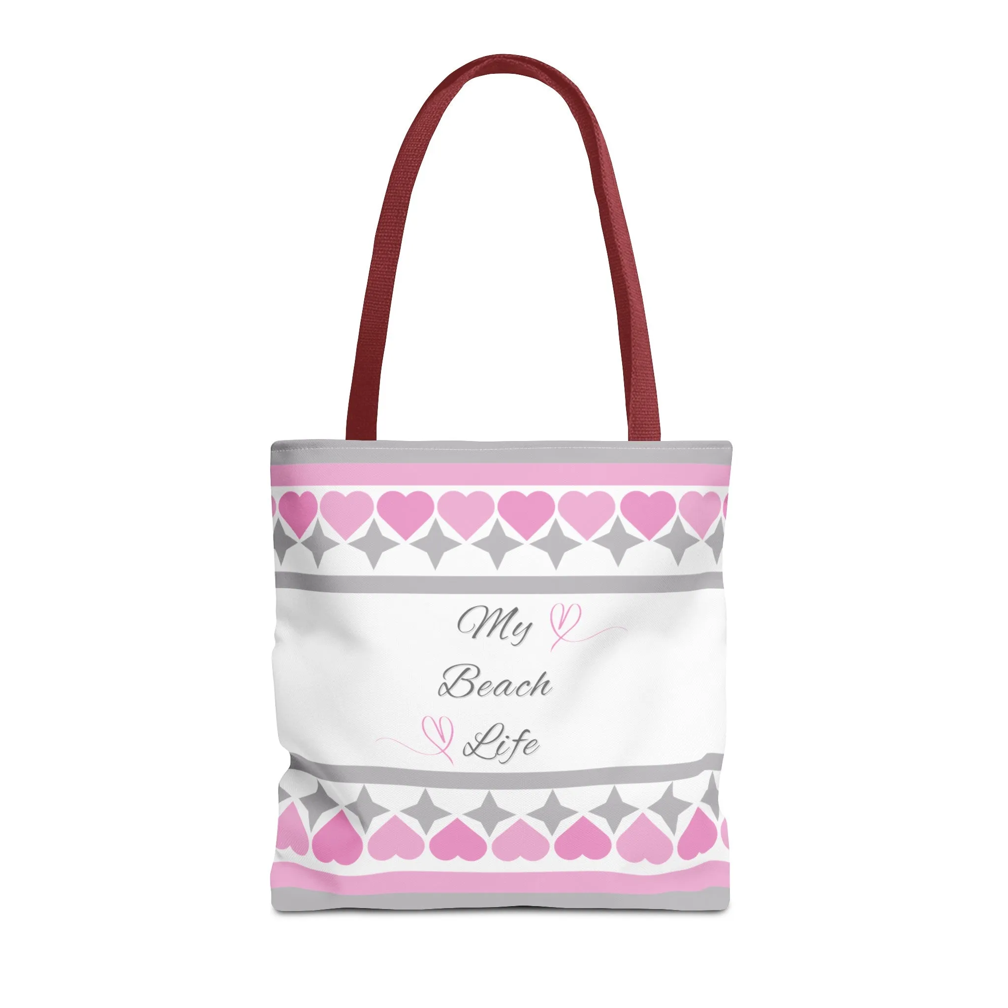 My beach life gray and pink Tote Bag (AOP)