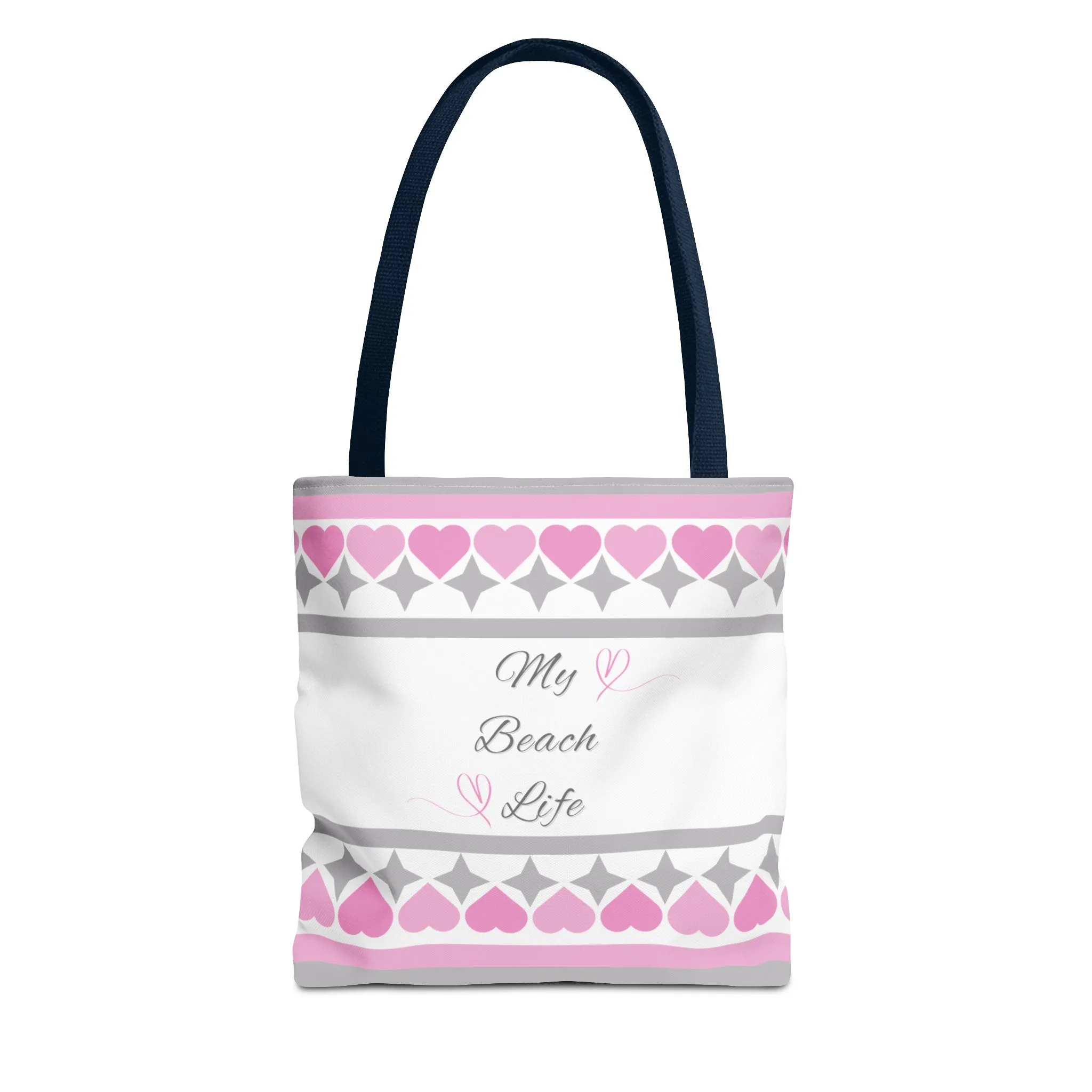 My beach life gray and pink Tote Bag (AOP)