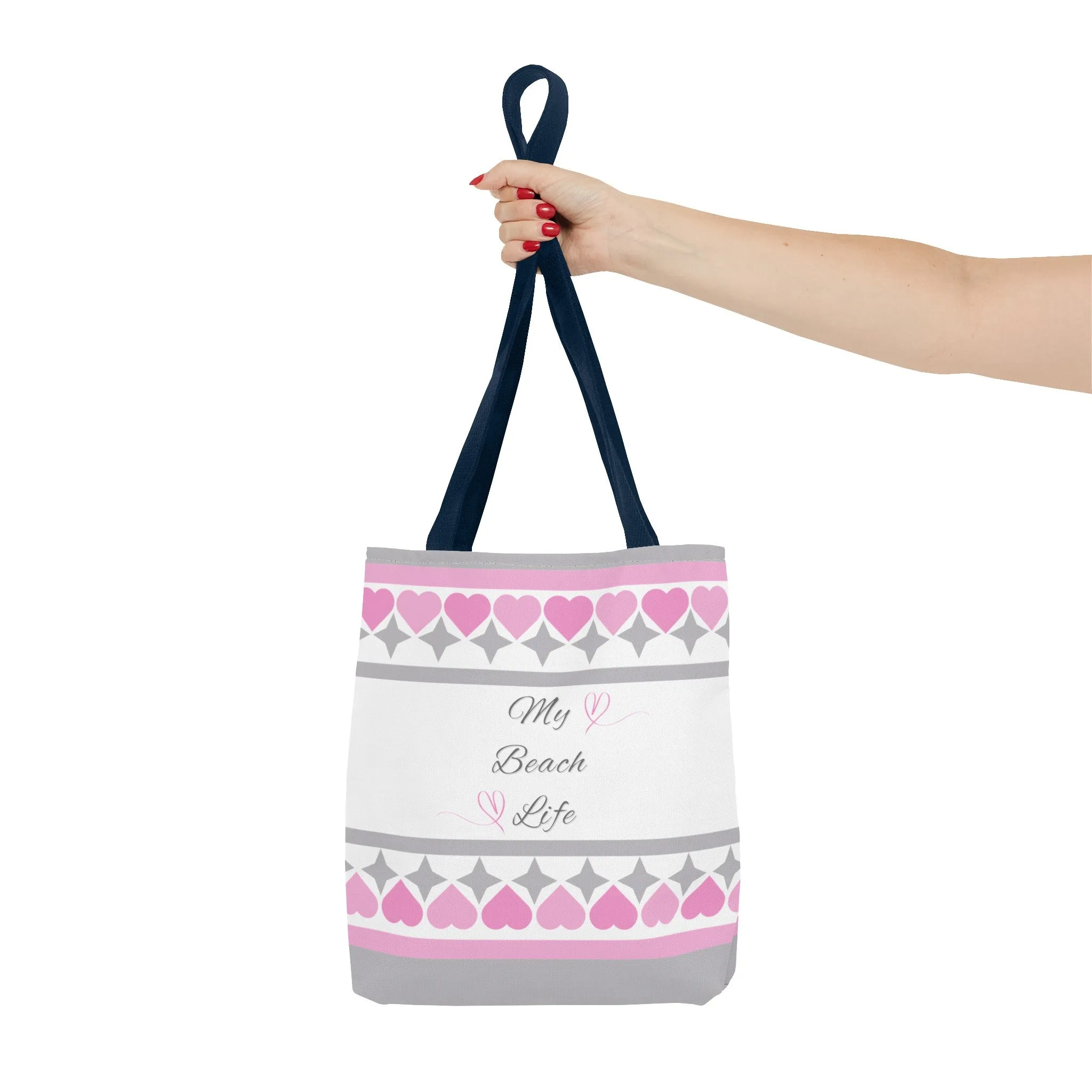 My beach life gray and pink Tote Bag (AOP)