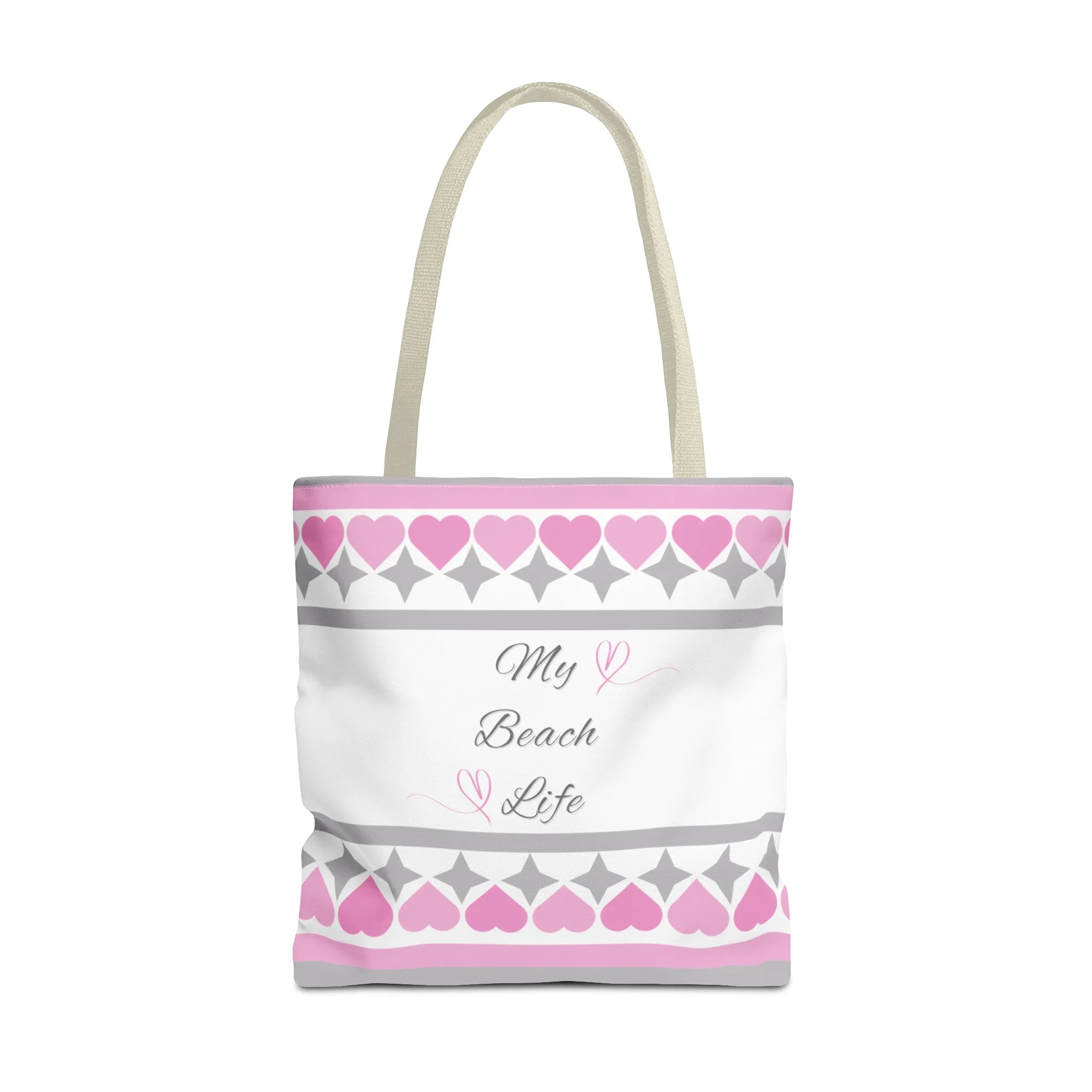 My beach life gray and pink Tote Bag (AOP)