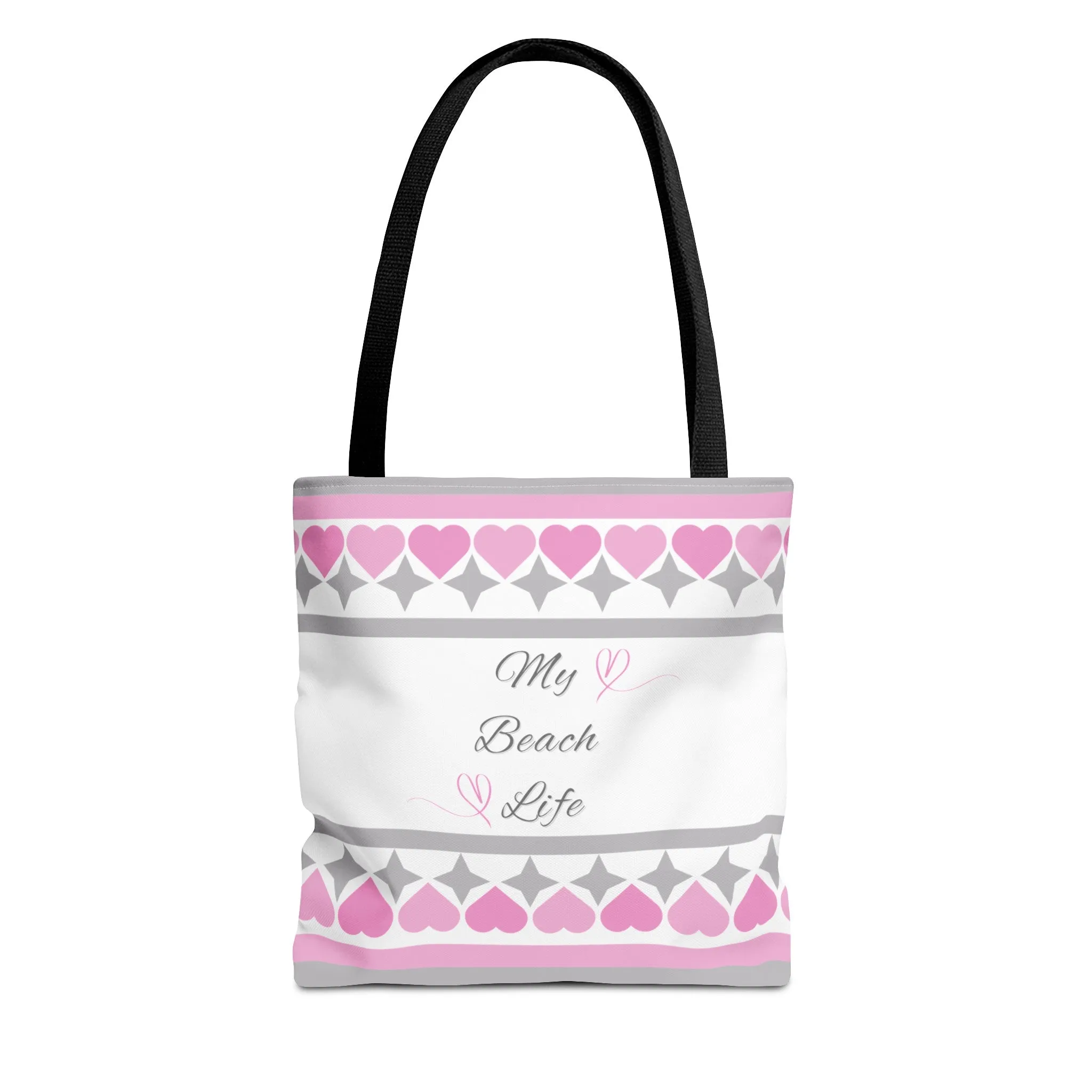 My beach life gray and pink Tote Bag (AOP)