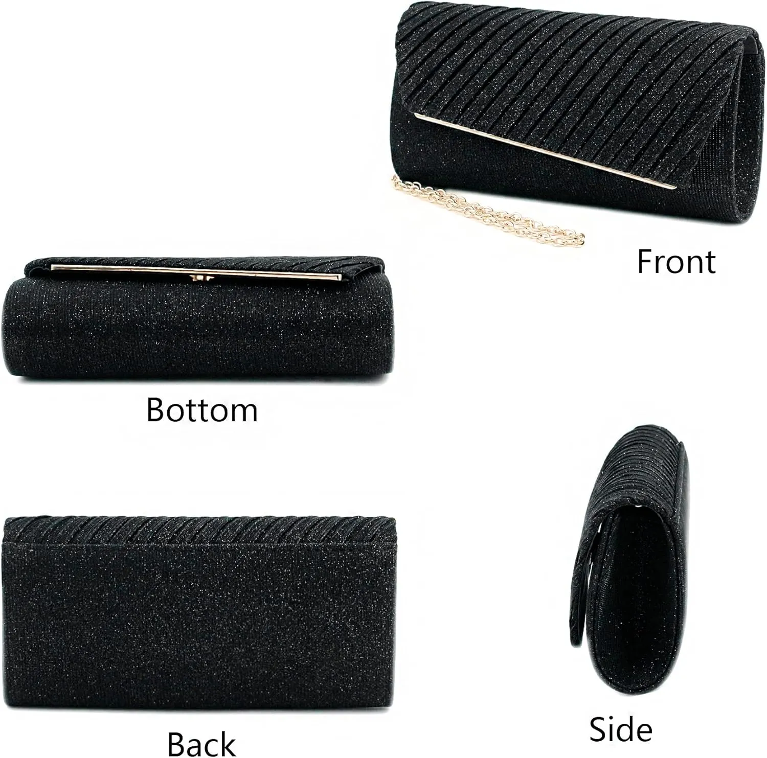 Naimo Flap Dazzling Small Clutch Bag Evening Bag With Detachable Chain