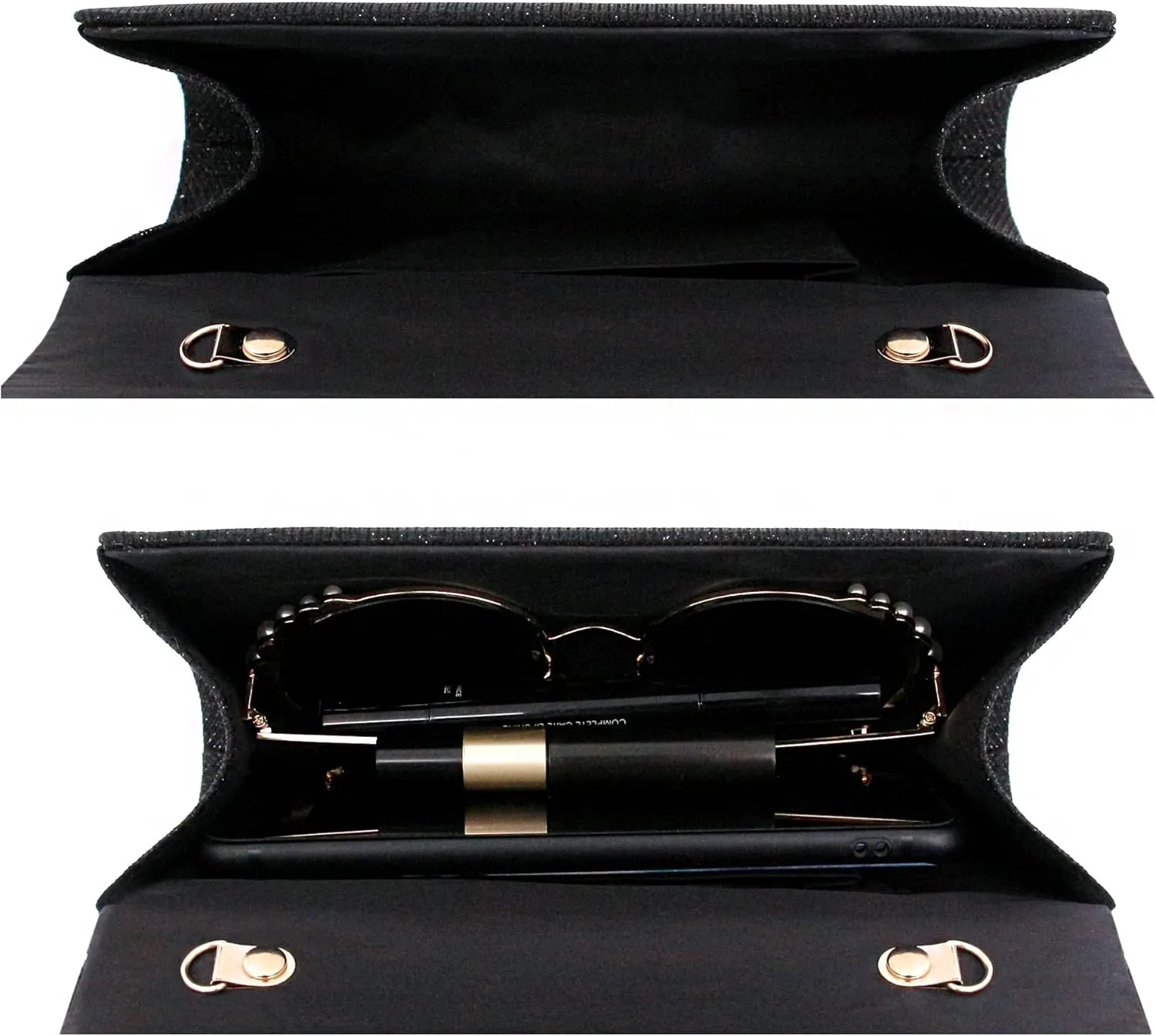Naimo Flap Dazzling Small Clutch Bag Evening Bag With Detachable Chain
