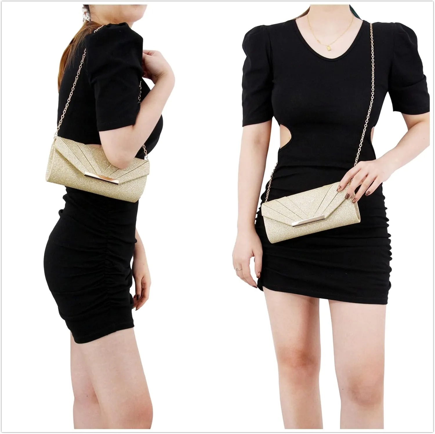 Naimo Womens Sparkle Paillette Clutch Bag Evening Bag Purse for Party Cocktail Wedding Elegance Envelope Purse Wallet Bag