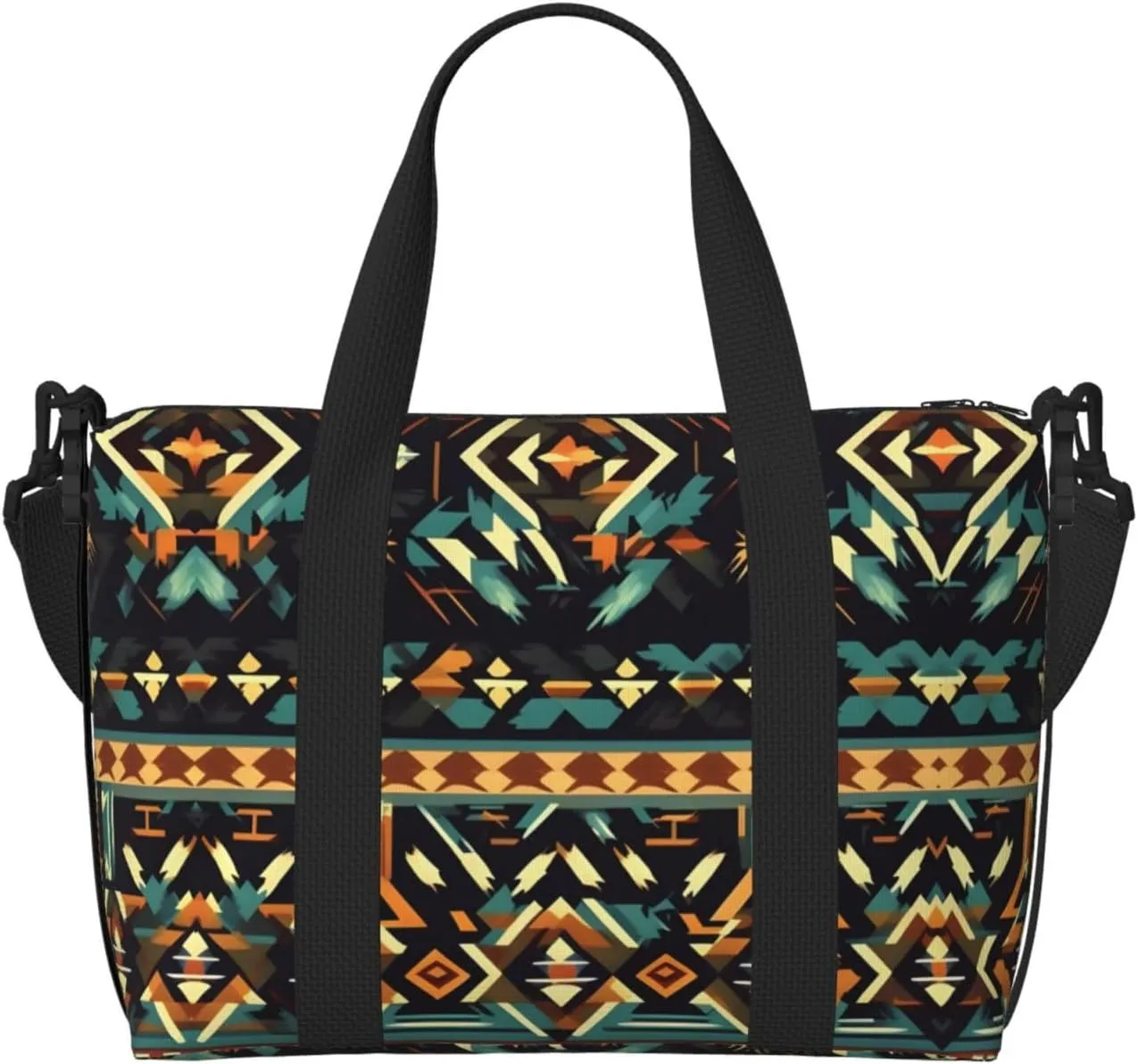 Native American Patterns print Travel Duffle Bag,Weekender Bags,Gym Duffel Bag,Luggage Duffle Overnight for Women Men