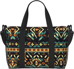 Native American Patterns print Travel Duffle Bag,Weekender Bags,Gym Duffel Bag,Luggage Duffle Overnight for Women Men