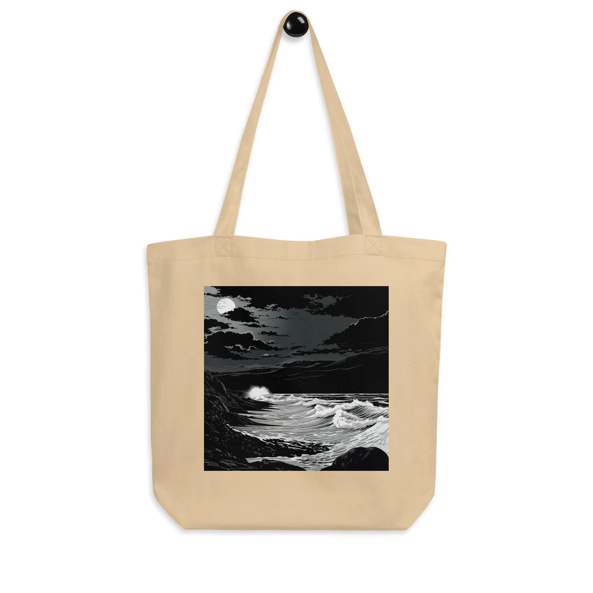 Natural Fiber Tote Bag Ocean Whisper