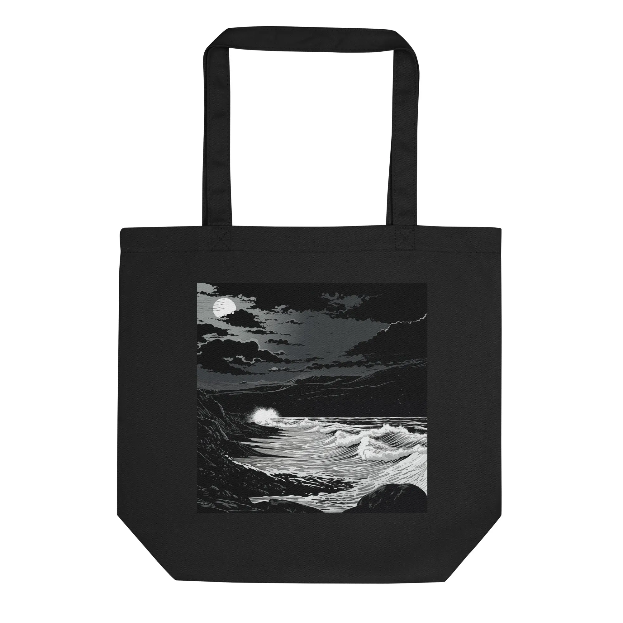 Natural Fiber Tote Bag Ocean Whisper
