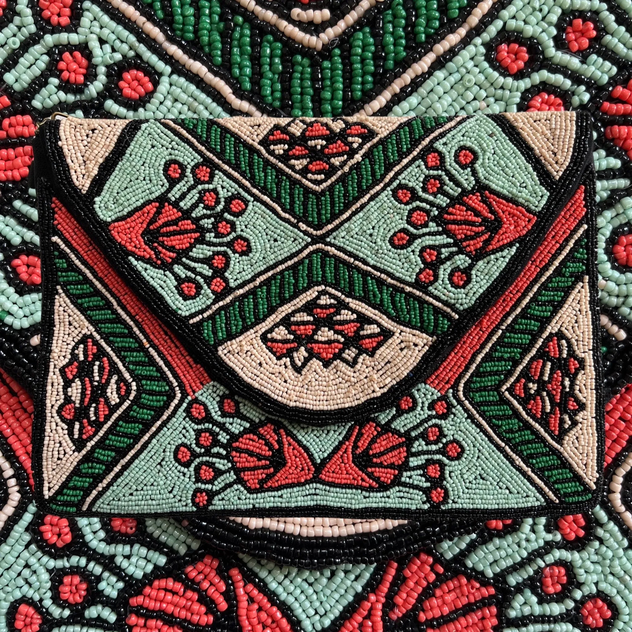 NdebeleXProtea Beaded Clutch Bag