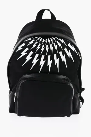 Neil Barrett Fabric FAIR-ISLE THUNDERBOLT Backpack