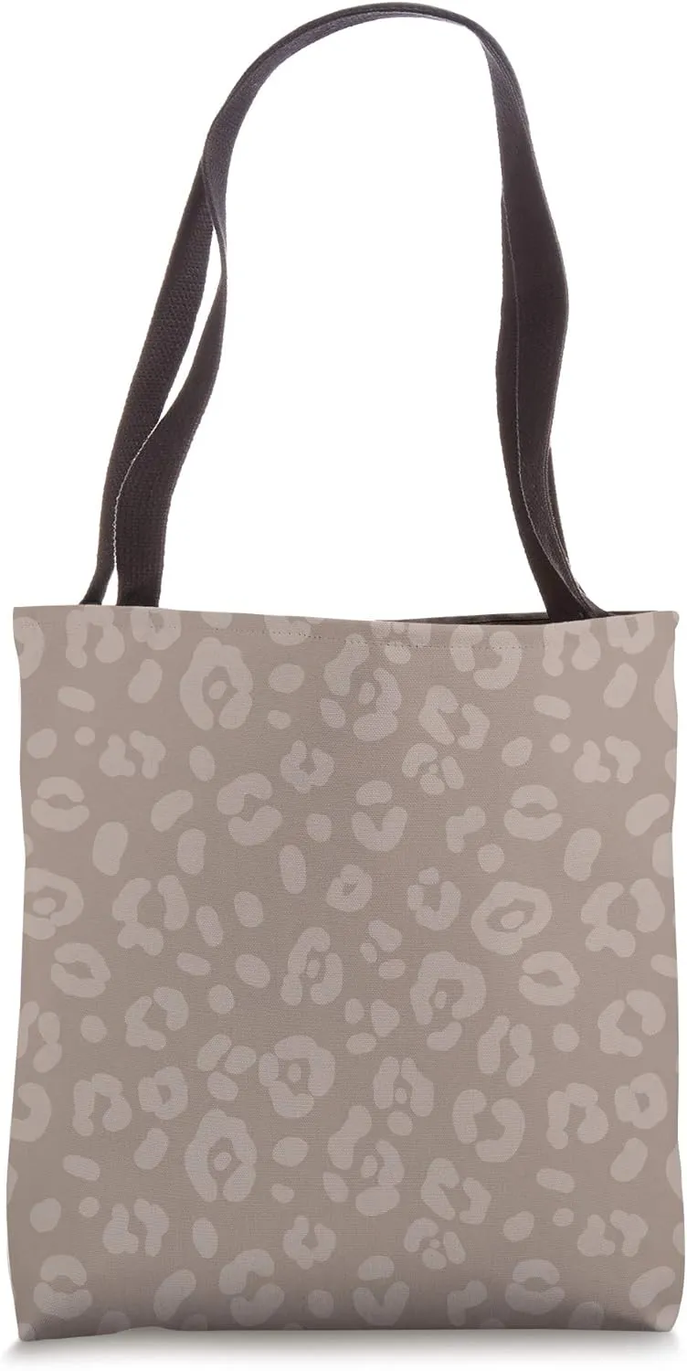 Neutral Tan - Chic Elegant Leopard Animal Print Pattern Tote Bag