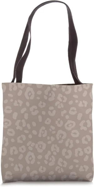 Neutral Tan - Chic Elegant Leopard Animal Print Pattern Tote Bag