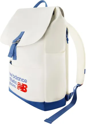 New Balance Canvas Backpack, Casual Commuter Travel Bag for Men and Women, Blue/White, 19.5 Inches