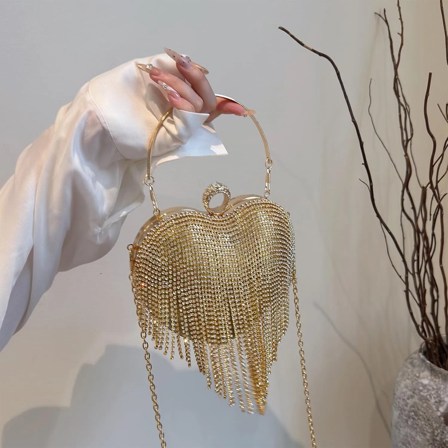 New Elegant Women's Clutch Bag with Sparkling Diamond Design - Perfect for Evening Parties and Special Occasions