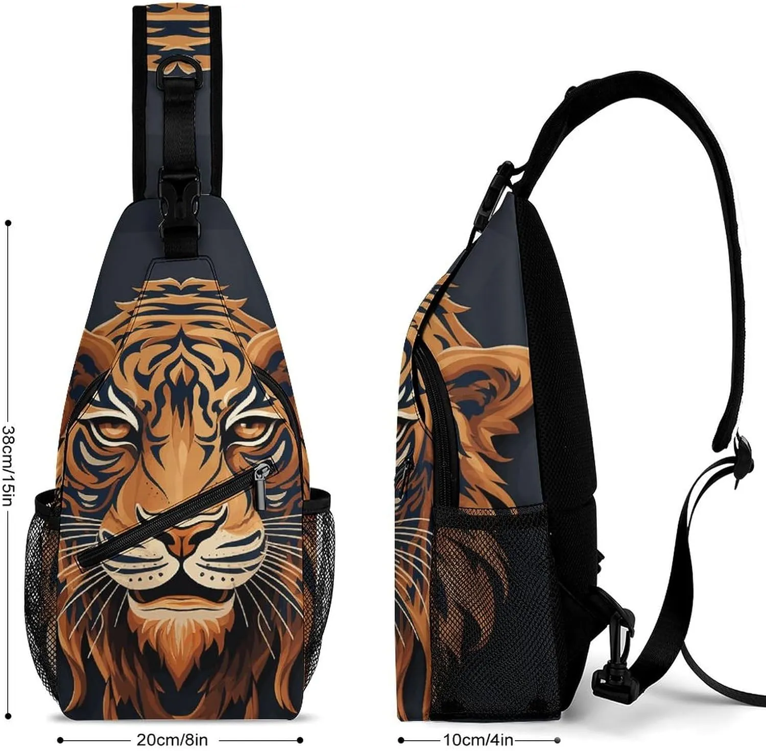 New Year Tiger Logo Design Crossbody Sling Bag, Travel Backpack, Hiking Sling Bags, Chest Bag, Shoulder Bags, Daypack